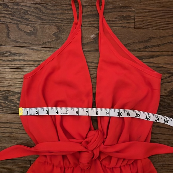 Red Romper ruffle bottom. Elastic waist. - Picture 6 of 9